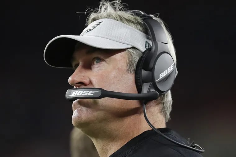 Philadelphia Eagles head coach Doug Pederson watches his team during the second quarter of the ugly 5-0 preseason loss to the Cleveland Browns.