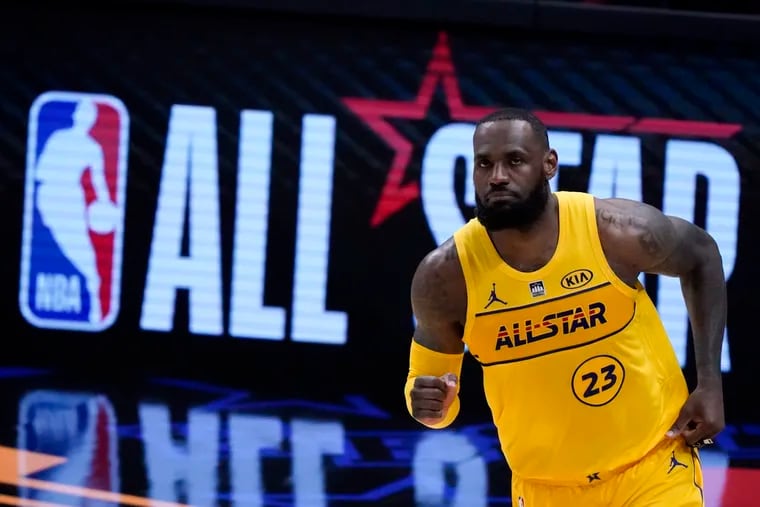 LeBron James during the first half of the NBA All-Star Game in Atlanta.