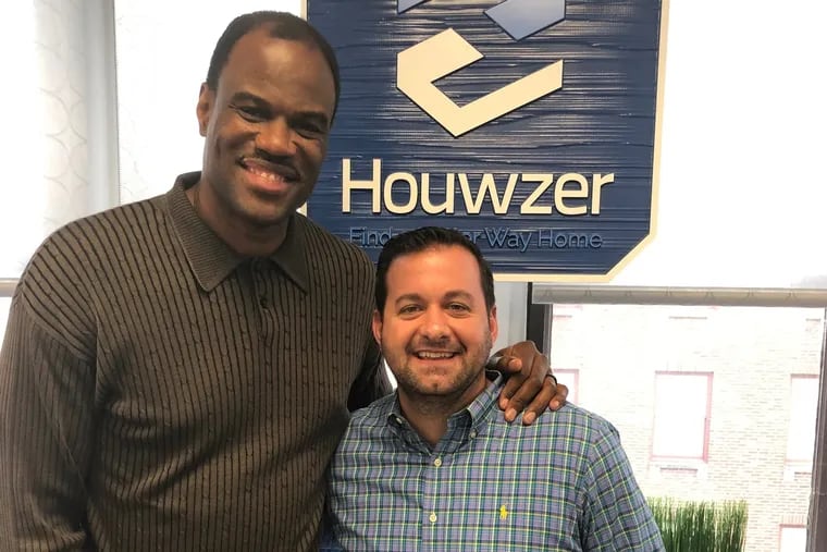 NBA basketball great and venture capitalist David Robinson (left) is investing in Philly real estate startup Houwzer, co-founded by Mike Maher (right).