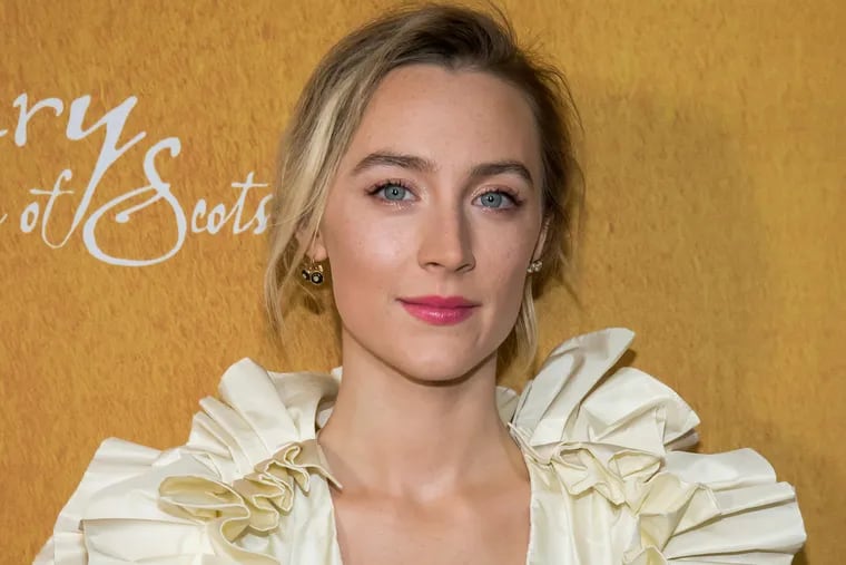Saoirse Ronan attends the premiere of "Mary Queen of Scots" at The Paris Theatre on Tuesday.