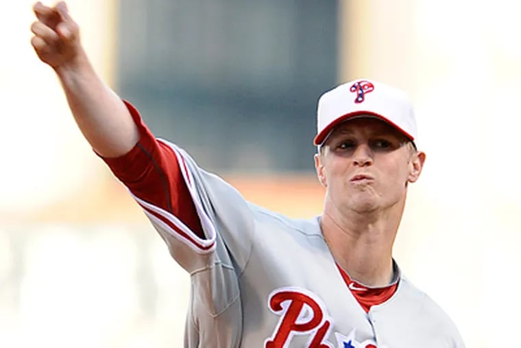 Kyle Kendrick starts for the Phillies against tonight against the Cardinals. (AP Photo/Don Wright)