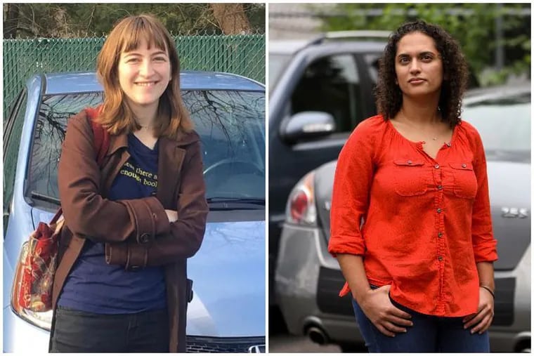 Julia Lipkis (left) and Mary Henin both had their cars "courtesy" towed in Philadelphia and reported them stolen, only to be pulled over months later in Virginia and New Jersey, respectively, for driving a "stolen" vehicle.