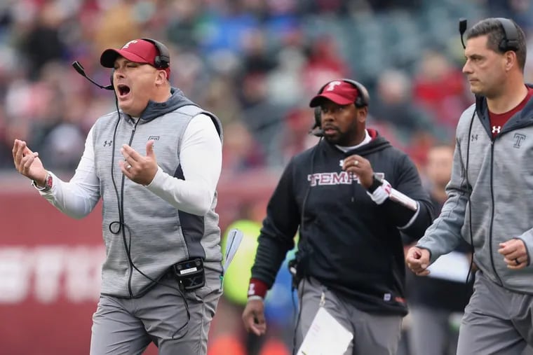 Geoff Collins (left) is in his second season with Temple.