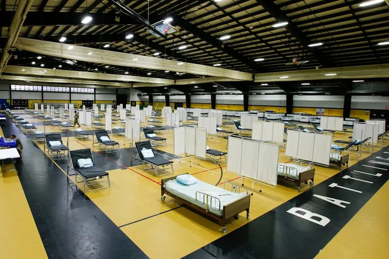 Remember this? Delaware County officials are contemplating options for dealing with the second wave of the coronavirus, including potentially opening a makeshift hospital like this one at the Glen Mills School from late March.