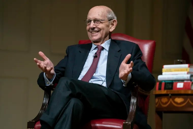 Then-Supreme Court Justice Stephen Breyer speaks during an event at the Library of Congress for the 2022 Supreme Court Fellows Program hosted by the Law Library of Congress in Washington.