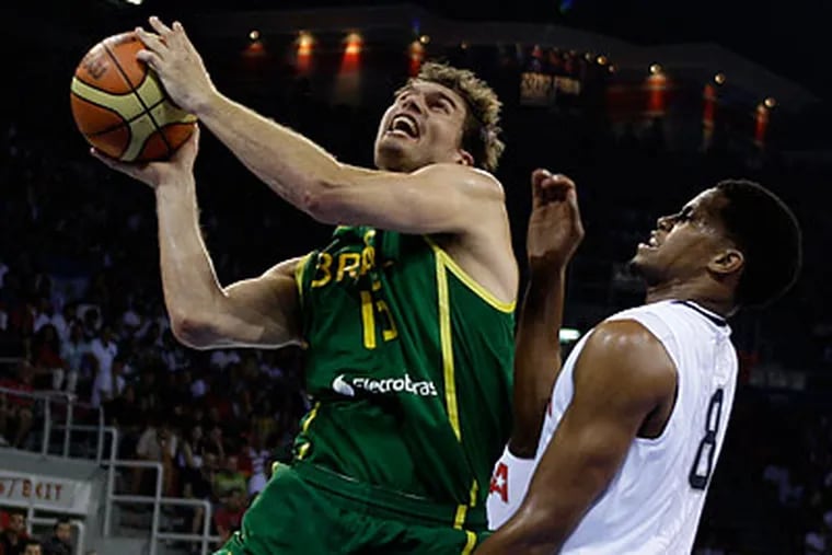 The U.S. barely beat Brazil, 70-68, in their second group game of the World Championships. (Ibrahim Usta/AP)