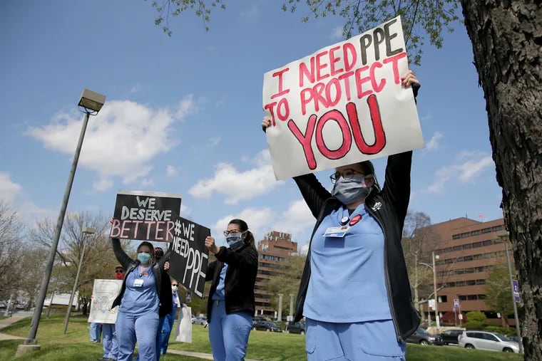 Nurses at Einstein Medical Center demanded more PPE in April. Now the state says hospitals that perform elective procedures will have to find their own.