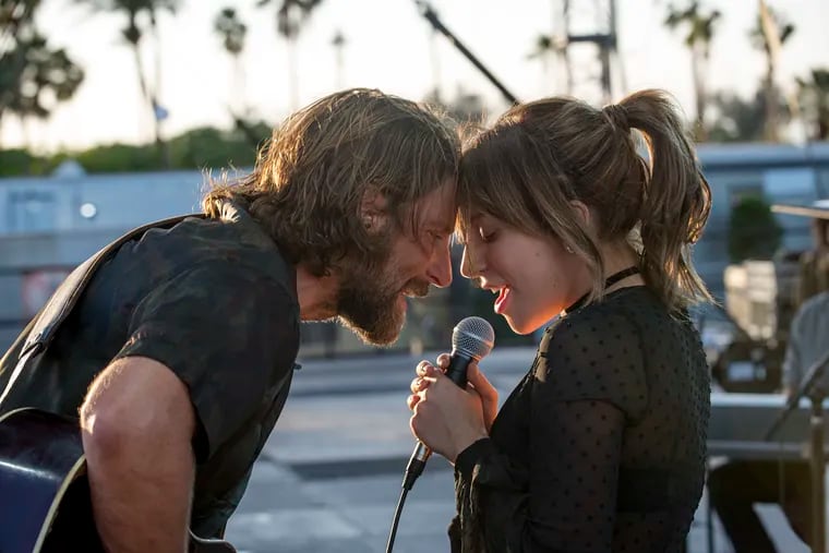 Bradley Cooper, left, and Lady Gaga in a scene from the latest reboot of the film 'A Star is Born.'