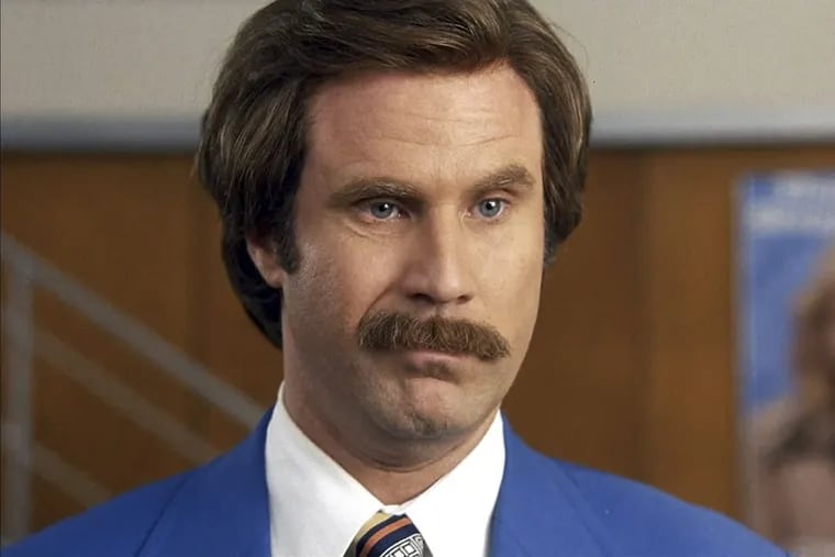 Will Ferrell as Ron Burgundy in "Anchorman." He says an early draft of the film's script was so bizarre that it got “10 rejections in one day.”