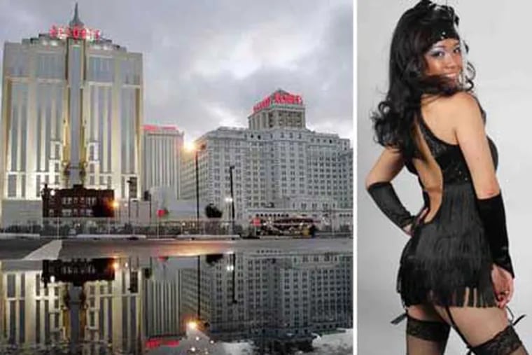 Resorts Atlantic City Hotel and Casino (left) has introduced new flapper costumes (right) for waitresses. 15 servers were let go after a fitting and photo shoot.
