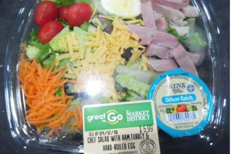 This salad containing chopped romaine lettuce has been voluntarily recalled for fear of e. coli contamination