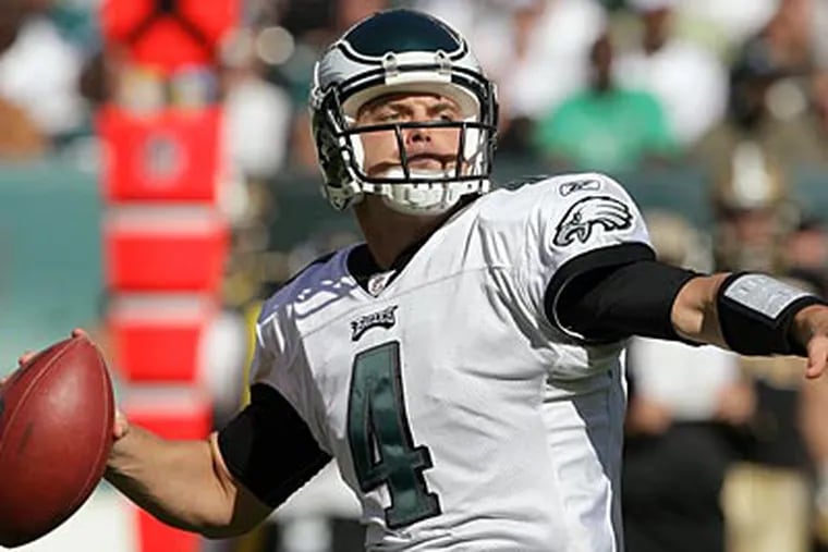 Kevin Kolb set an NFL record by passing for over 300 yards in his first three starts. (Yong Kim/Staff Photographer)