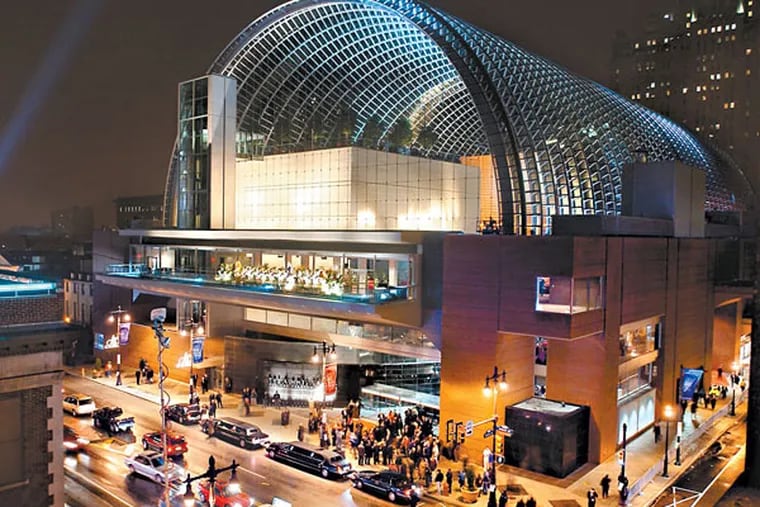Opening night for the Kimmel Center, in December 2001, with limousines lined up outside the South Broad Street entrance of the Avenue of the Arts' largest venue.