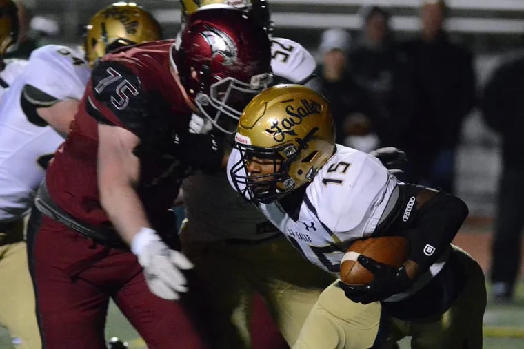 St Joseph’s Prep defensive tackle Ryan Bryce (No. 75) will continue his football career at Army.