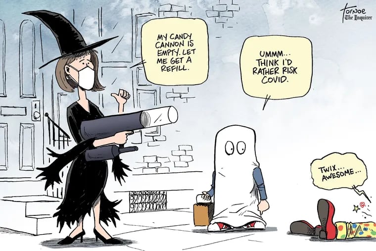 Rob Tornoe's coronavirus cartoon for Friday, October 9.