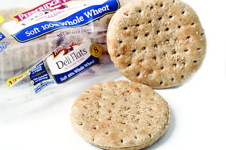 The big guys are finally catching on that consumers want better-tasting, lower-calorie, higher-fiber alternatives to sandwich bread. Pepperidge Farm offers these 100-calorie flat rolls: good toasted with hummus or grilled for paninis. Available in whole wheat, oatmeal, and seven grain.
