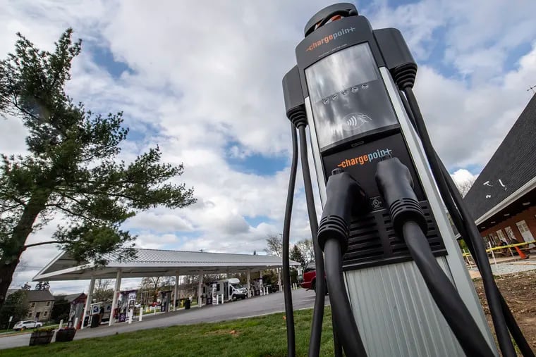 An EV charging station at Landhope Farms in Kennett Square. The push for EVs means convenience stores could be cast aside as charging companies look for places to install chargers.