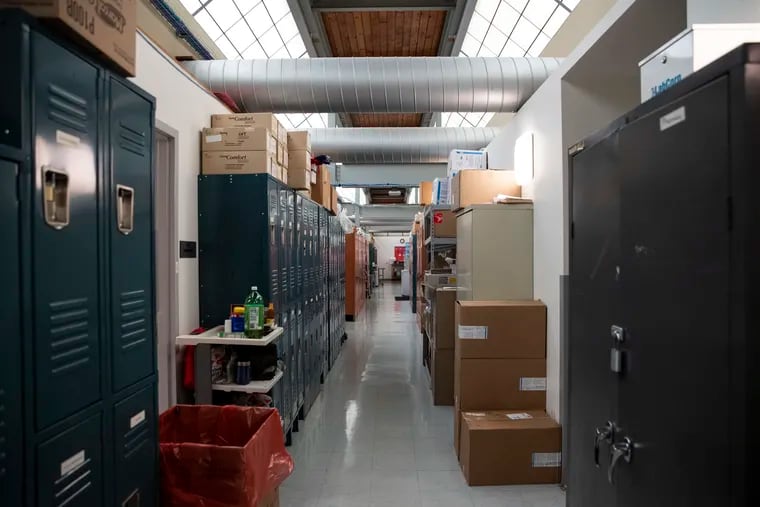 Storage fills the hallways in the administrative area at the City Department of Public Health, Health Center 10 in Philadelphia. Health Center 10 is the only city-run primary care clinic in the Northeast and one of the only options for uninsured people.