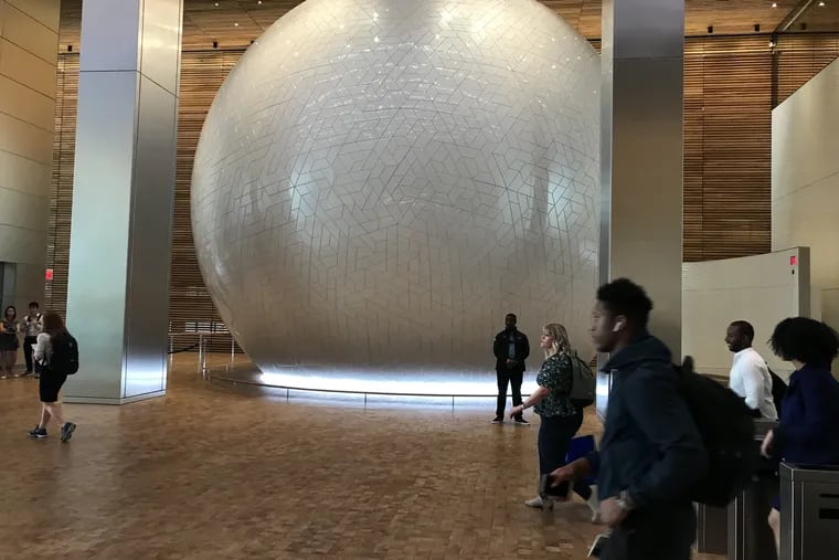 The mysterious Comcast "sphere" in the lobby of the new Comcast Technology Center is now open to the public.