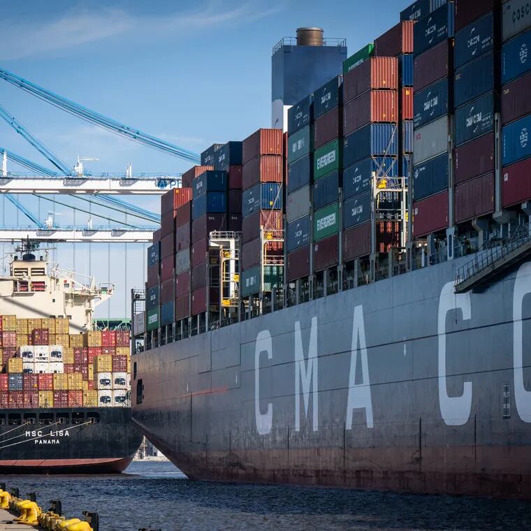 The Port of Philadelphia welcomed a CMA CGM container ship at the Packer Avenue Marine Terminal in March. Philadelphia’s ports reported 743,000 container cargo units last year, up 80% over 2016 levels.