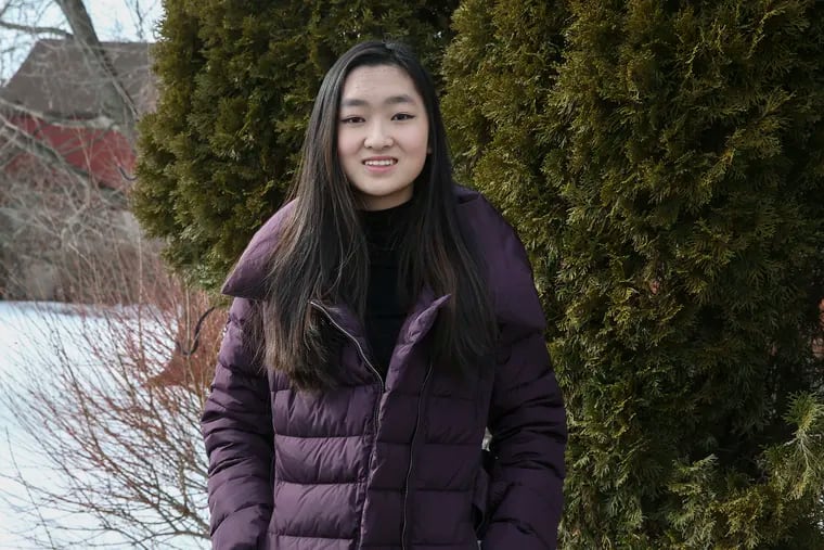 Katie Lu, a 16-year-old student at Wissahickon High School who was one of the first-place winners in the 2020 Philadelphia Young Playwrights competition, Wednesday,  February 17, 2021.