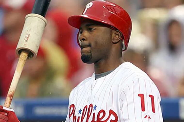 Jimmy Rollins played five innings in good health last night at Clearwater. (Yong Kim/Staff file photo)