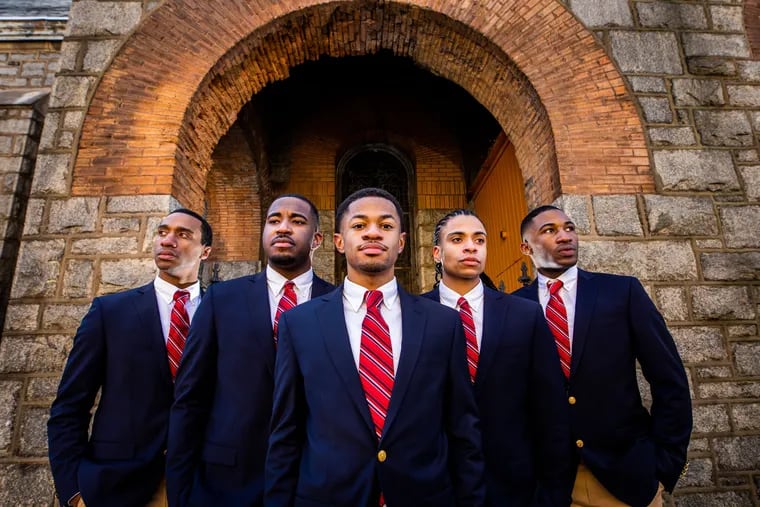 Pictured are members of the cast of Choir Boy. Picture L-R is Dana Orange, Jeremy Cousar, Justen Ross, Jamaal Fields-Green, and Tristan AndrÃ©.