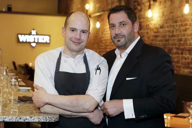 Chef Benjamin Moore and owner Joseph Scorsone at Wister BYOB in March 2017.