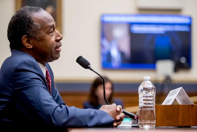 Housing and Urban Development Secretary Ben Carson testifies at a House Financial Services Committee oversight hearing on Capitol Hill in Washington, Tuesday, May 21, 2019.