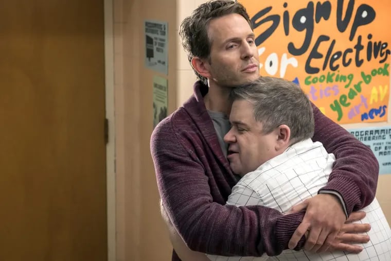 Glenn Howerton (left) and Patton Oswalt in a scene from NBC’s “A.P. Bio,” which premieres Feb. 1