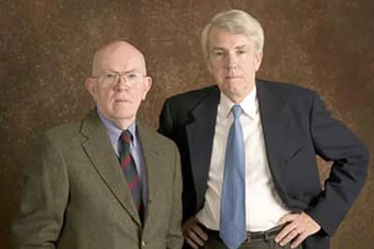 Donald L. Barlett, left, and James B. Steele are revisiting "America: What Went Wrong," their landmark 1991 series in the Inquirer, in a new project with the Investigative Reporting Workshop. Over the next year, the project team will examine how four decades of public policy has shaped America's ongoing economic crisis.