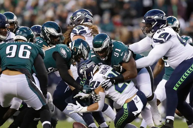 Fletcher Cox (91) had 6 tackles against the Seahawks.