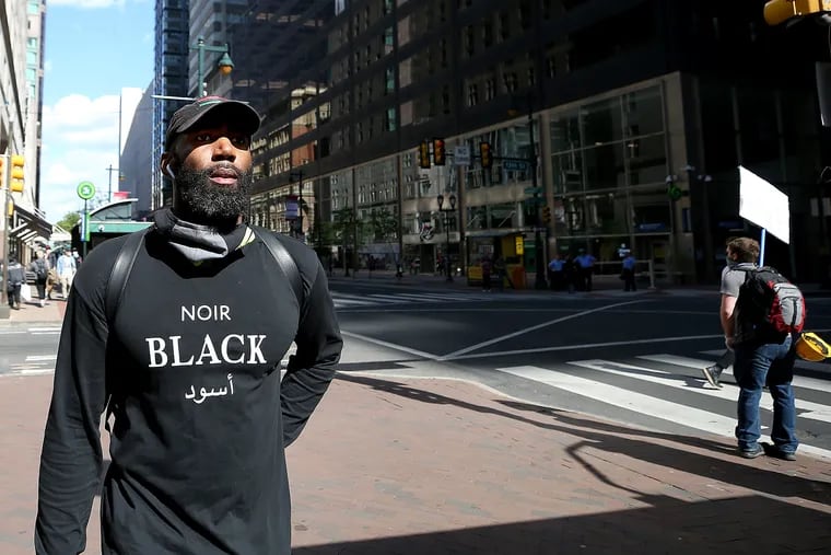 Former Eagles’ Malcolm Jenkins walks behind a group of protesters as they make their way to City Hall in Philadelphia, Pa. on June 1, 2020. It was the third day of protests protests over the police killing of George Floyd in Minneapolis.