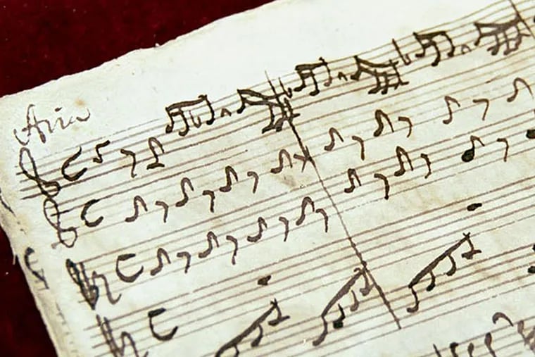 The Scheide Library's autograph manuscript of Cantata 33 dates from 1724, Bach's second year as cantor at St. Thomas Church in Leipzig, Germany. Photo by Natasha D'Schommer