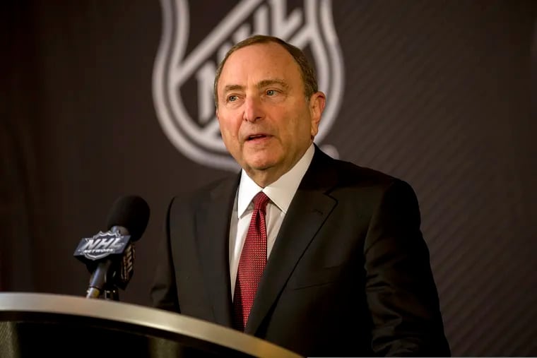 NHL commissioner Gary Bettman says the league can play "into the summer" and that next season could start later.