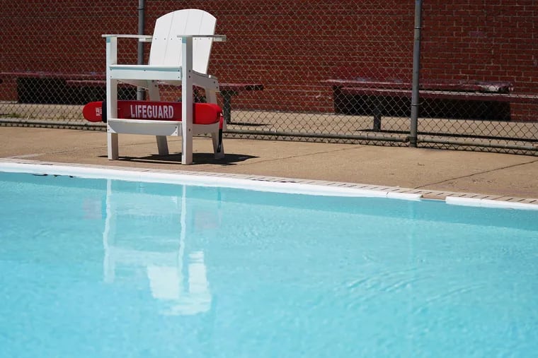 A lifeguard chair is pictured at Samuel Recreation Center in Philadelphia's Port Richmond section on Thursday, May 13, 2021.