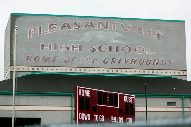 Pleasantville High School is pictured on Monday, November 18, 2019 after a shooting on Friday night that left left three people wounded.