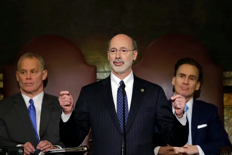Gov. Wolf delivers his budget address for the 2015-16 fiscal year. Mayor Nutter called it a "great budget," but Republicans who run the Legislature aren't interested in lift off. (AP Photo/Matt Rourke)