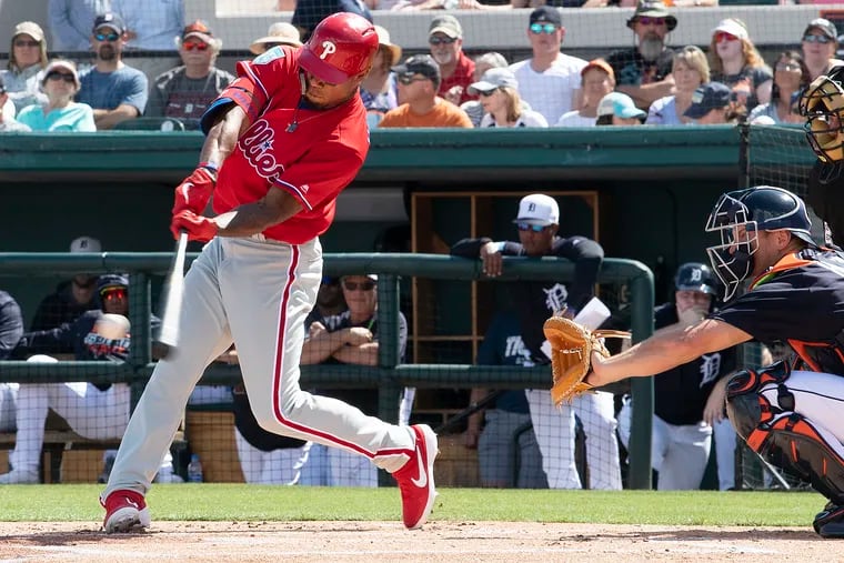 The Phillies' Nick Williams hits a 3-run home run against Detroit Tigers at Publix Field in Lakeland, Fla., in February. Phillies fans can now cut cable and get the games through streaming services.