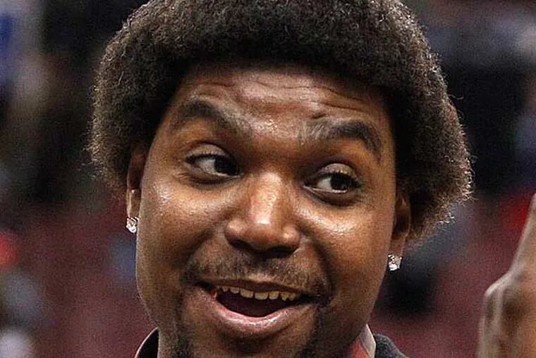 Andrew Bynum after the Sixers' game against the Lakers. (Ron Cortes/Staff Photographer)