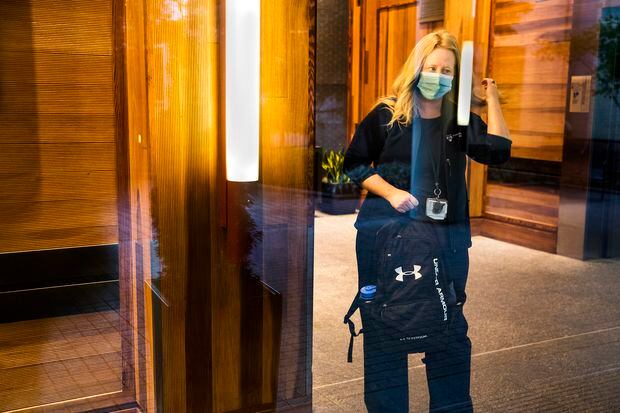 For hospital workers at Philly hotels, the pendulum swings between relief and anxiety