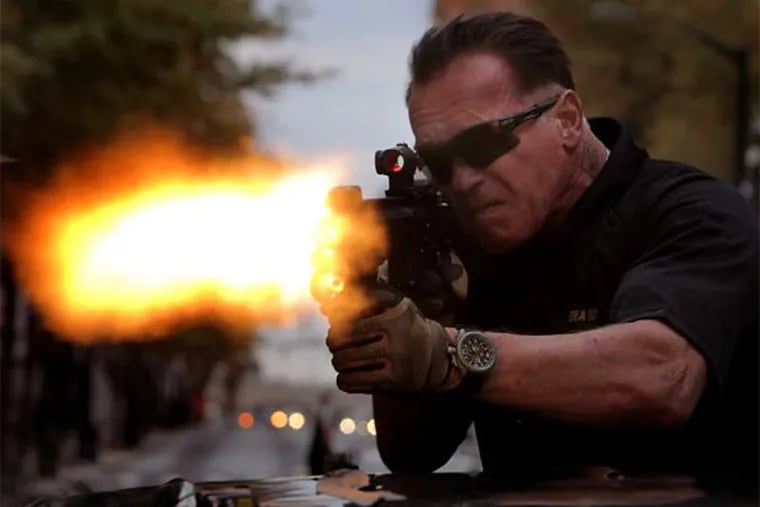 Arnold Schwarzenegger as Breacher in "Sabotage." Action, more action, and yet more confusing, preposterous action.
