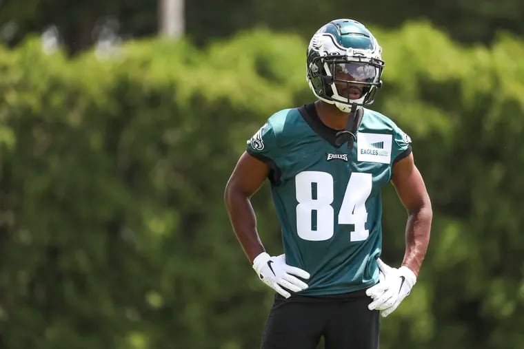 Eagles’ wide receiver Greg Ward (84) looks on during OTAs at the NovaCare Complex in South Philadelphia in June.