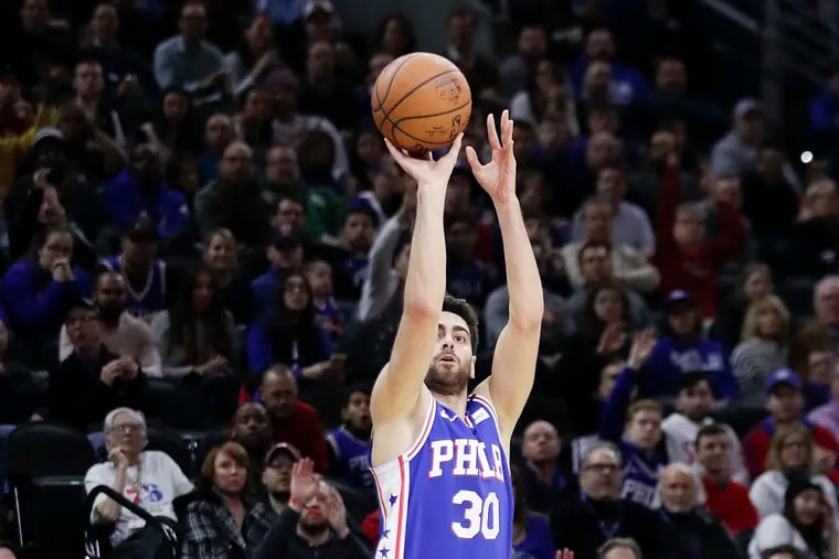 Sixers guard Furkan Korkmaz plays a key role because of his shooting prowess from three-point range.
