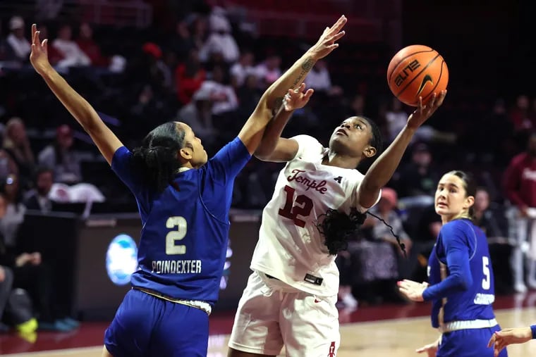 Demi Washington (12) was Temple's best player in an AAC Tournament semifinal loss to Rice.