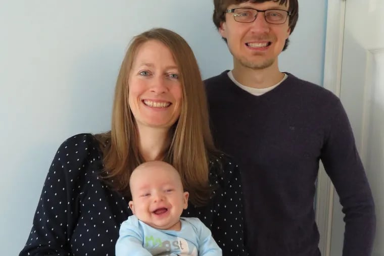 Diane and Matt with baby Luke at 3 months.