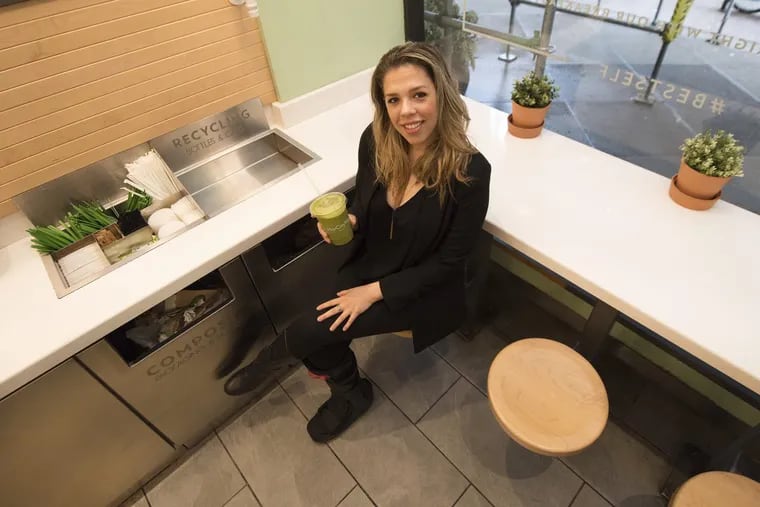 Nicole Marquis, president and CEO of HipCityVeg, at the chain’s South Broad Street location.