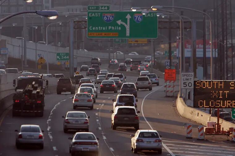 The United States emits more greenhouse gases from cars, such as these on the Schuylkill Expressway, than most countries do from all sources. The Trump administration has proposed a rollback of Obama-era standards that promote cleaner, more fuel-efficient cars.