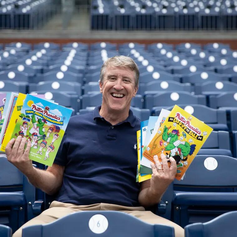 Tom Burgoyne, the man who portrays the Phillie Phanatic, has written 20 children’s books about the mascot. His latest book comes out May 19 as a giveaway at the game against the Washington Nationals.