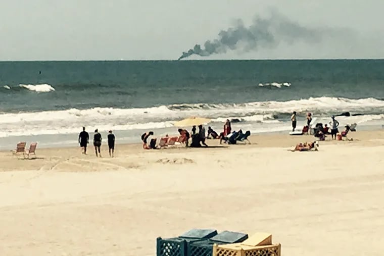 The fire as seen from the beach in Margate. Photo by Steven M. Cohn